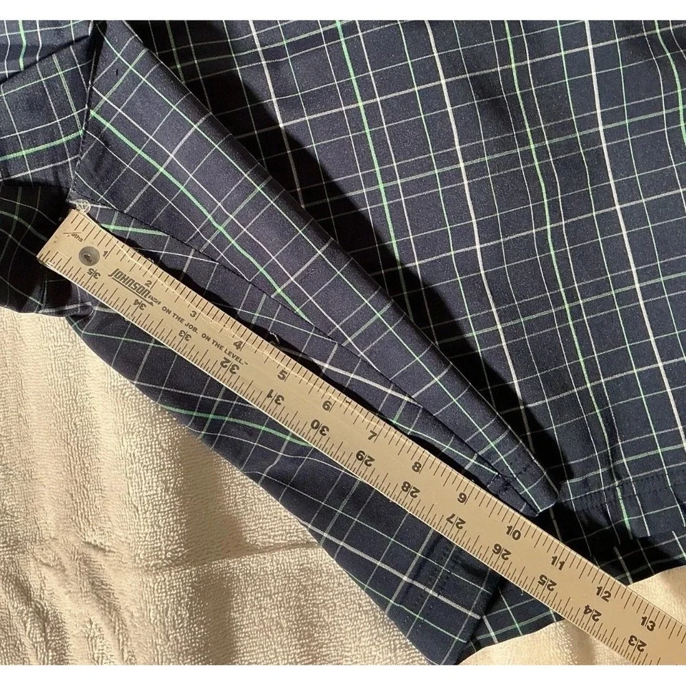Fila Sport Golf Shorts Mens Sz 40 Black Plaid Performance‎ Flat Front Stretch